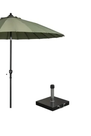 Fabrieksprijs Garden Impressions Manilla parasolset olijf met voet 30 kg en hoes