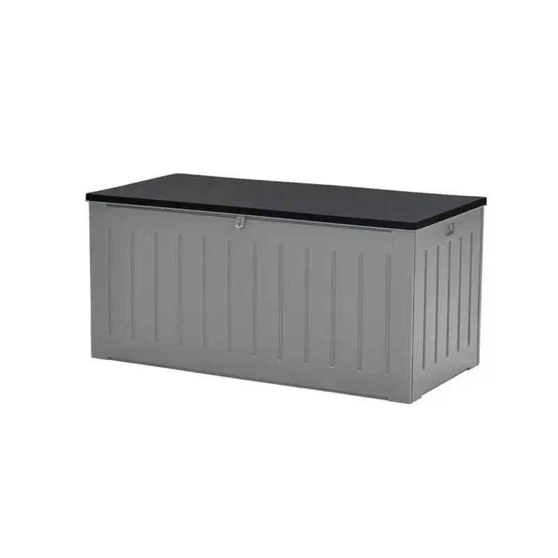 Finale Uitverkoop Primo kussenbox - kunststof - 830L - 160x78xH76 cm - donkergrijs - zwart