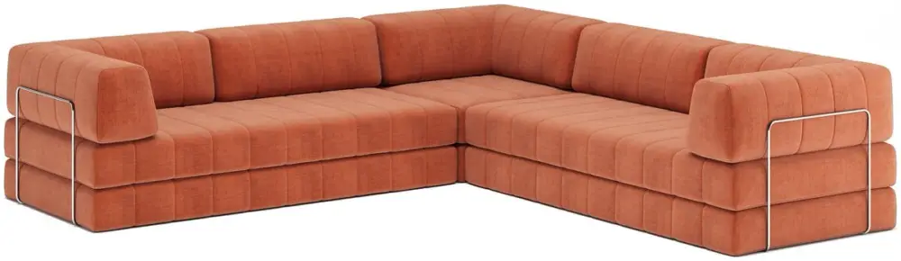 Weekendaanbieding CozyPad Roest Oranje Hoekslaapbank