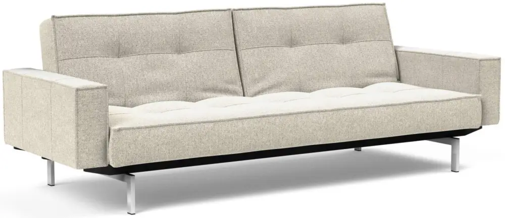Exclusieve Aanbieding Splitback Deluxe Slaapbank Gebroken Wit / Chroom