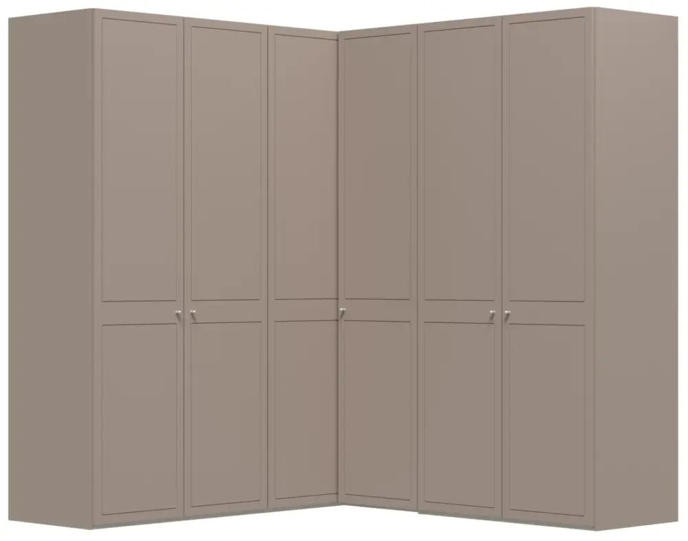 Hete Deal Chalet Nougat 90° Hoek Kledingkast 6 Deurs