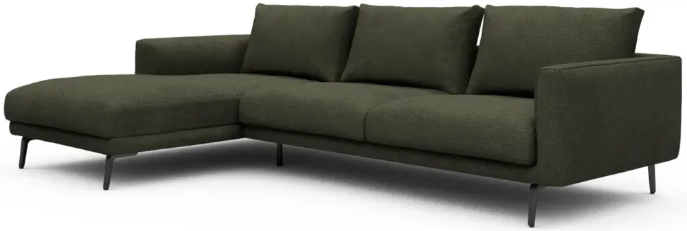 Hoge Kwaliteit Dalsen Chaise Lounge + 2,5-Zits Bosgroen Bouclé