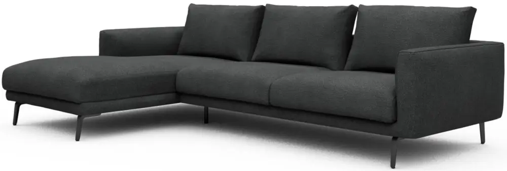 Hoge Kwaliteit Dalsen Chaise Lounge + 2,5-Zits Houtskool Zwart Bouclé