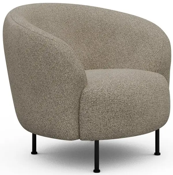 Gran Fauteuil Beige Bouclé Cirkel-Poot Koopje