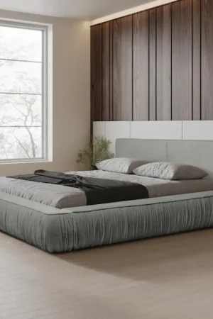 Weekendaanbieding Naomi 180 x 200 cm Gestoffeerd Bed Lichtgrijs