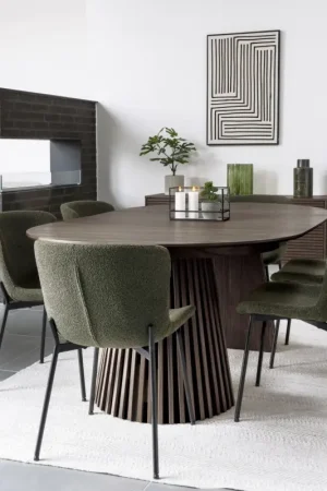 Osaka Gerookt Eiken Eettafel Uitschuifbaar Ø120 - 240 cm Laatste Kans