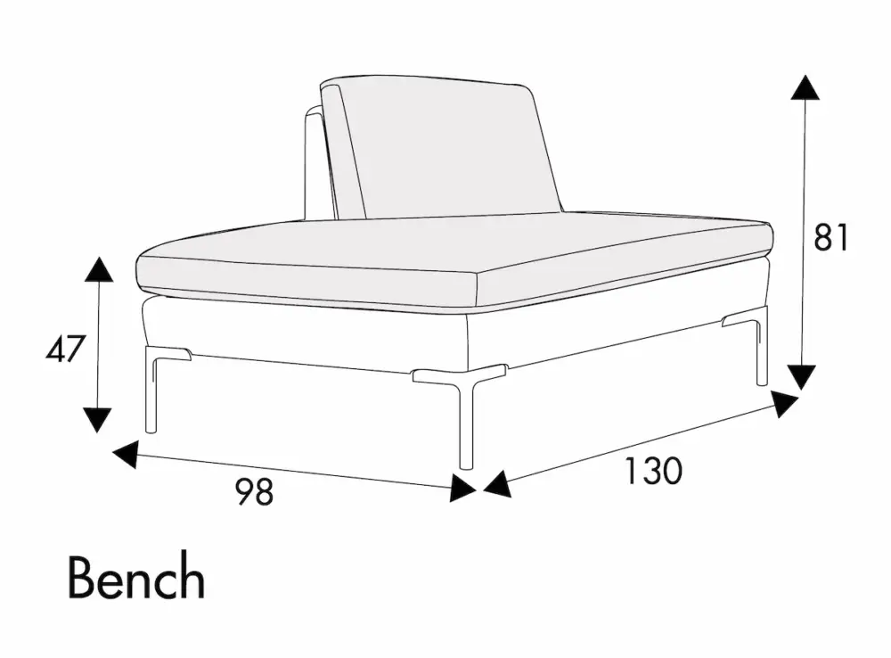 Koop Online Elton Bench 130 cm Links/Rechts