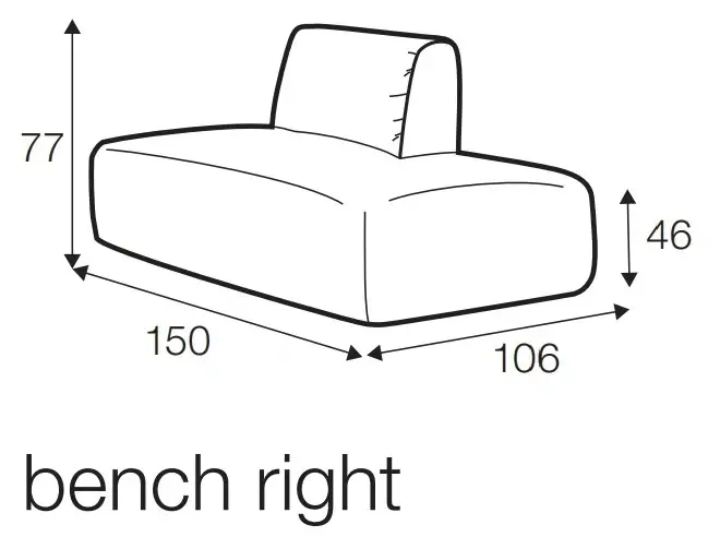 Emily Bench 150 cm Links/Rechts Gecertificeerd