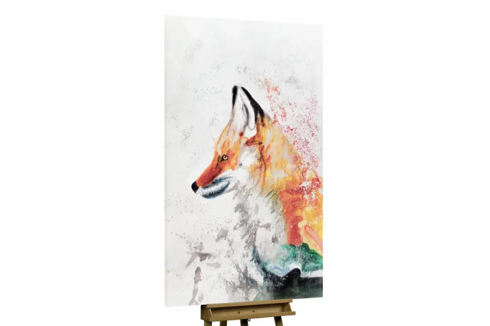 Betrouwbaar XXL Olieverf schilderijen 'Patient Fox' | Handgeschilderd unicum