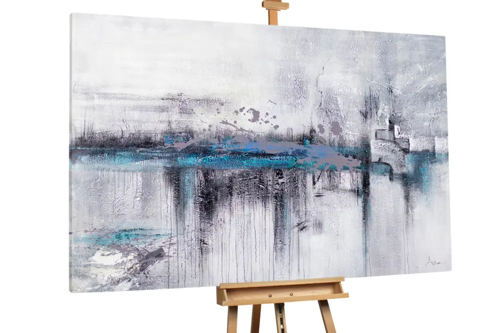 Exclusieve Aanbieding XXL Olieverf schilderijen 'City Fog' | Handgeschilderd unicum