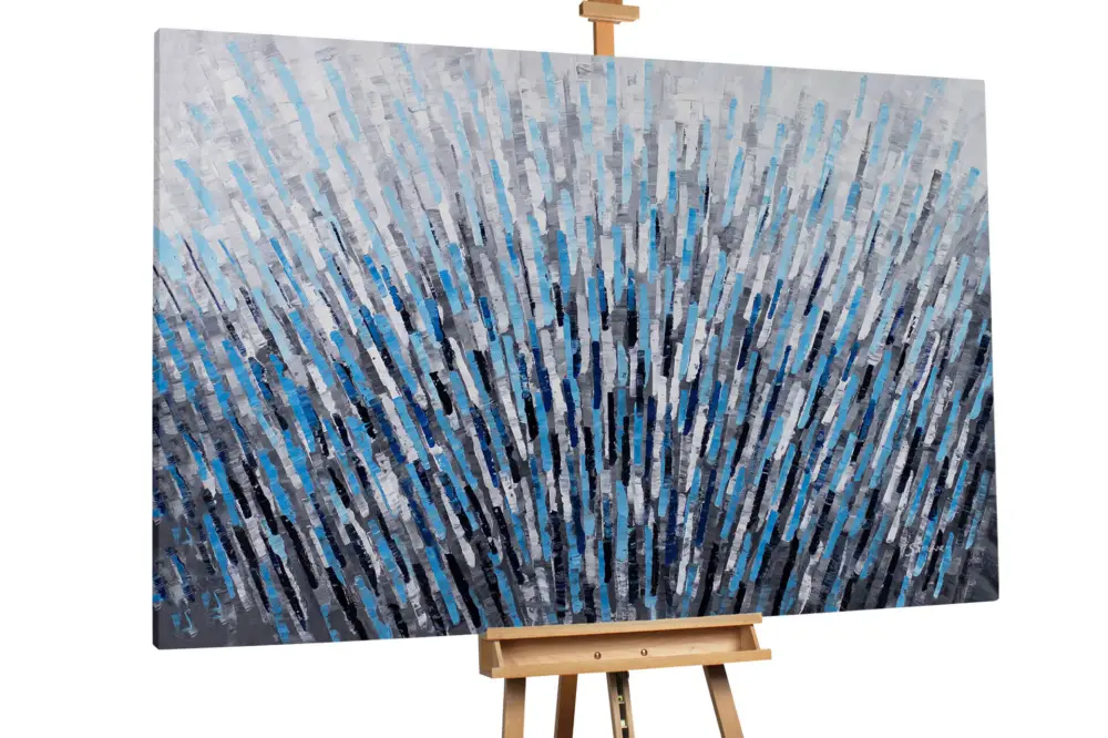 Express Levering XXL Olieverf schilderijen 'Blue Order' | Handgeschilderd unicum