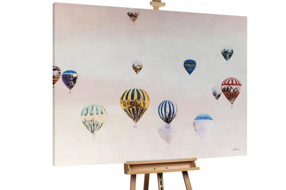 Alleen Vandaag XXL Olieverf schilderijen 'Journey of the Balloons' | Handgeschilderd unicum