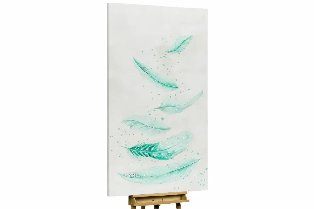 XXL Olieverf schilderijen 'Floating Feathers' | Handgeschilderd unicum Must-Have