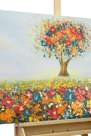Gratis Retour Handgeschilderd schilderij 'A field of many hues' 120x60cm | incl. certificaat van echtheid