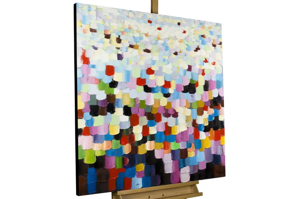 Must-Have Handgeschilderd schilderij 'A Vast Crowd' 80x80cm | incl. certificaat van echtheid