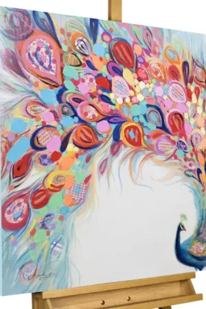 Handgeschilderd schilderij 'A Proud Blaze of Colour' 80x80cm | incl. certificaat van echtheid Laatste Kans