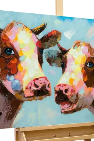 Handgeschilderd schilderij 'Animal Gossip' 120x60cm | incl. certificaat van echtheid Exclusieve Aanbieding