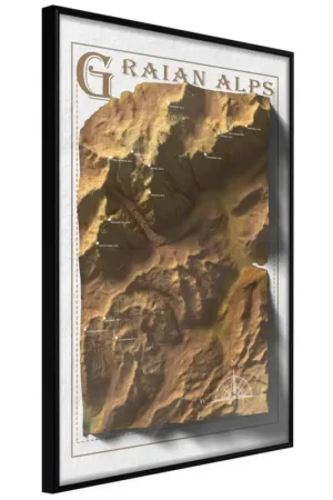 Lage Prijs Poster 'Raised Relief Map: Graian Alps'