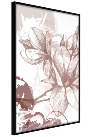 Poster 'Drawn Flower' Op = Op