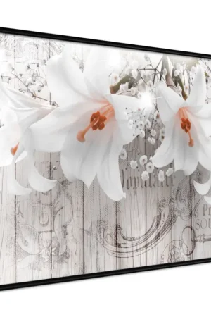 Beperkt Aanbod Poster 'Lilies on Wood'