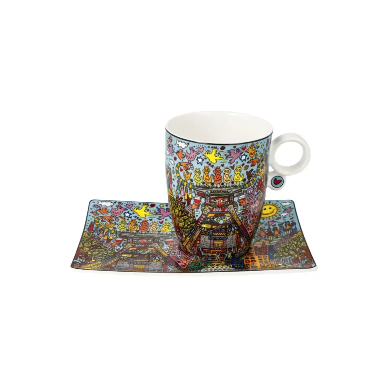 Seizoensaanbieding Goebel Mok met Schotel 'Cool Coal Days'