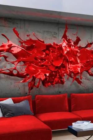 Behang 'Red Ink Blot' Must-Have