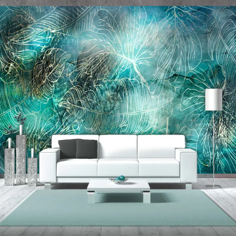 Behang 'Turquoise Vegetation' Lage Prijs