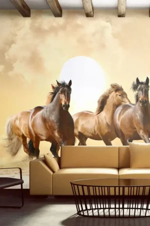 Behang 'Horses at a Gallop' Gecertificeerd