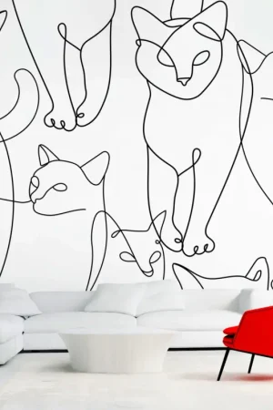 Behang 'Cat Habits - Second Variant' Gereduceerde Prijs