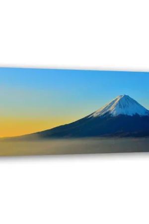 Canvas Poster 'Dawn's Embrace on Mount Fuji' Uitverkoop