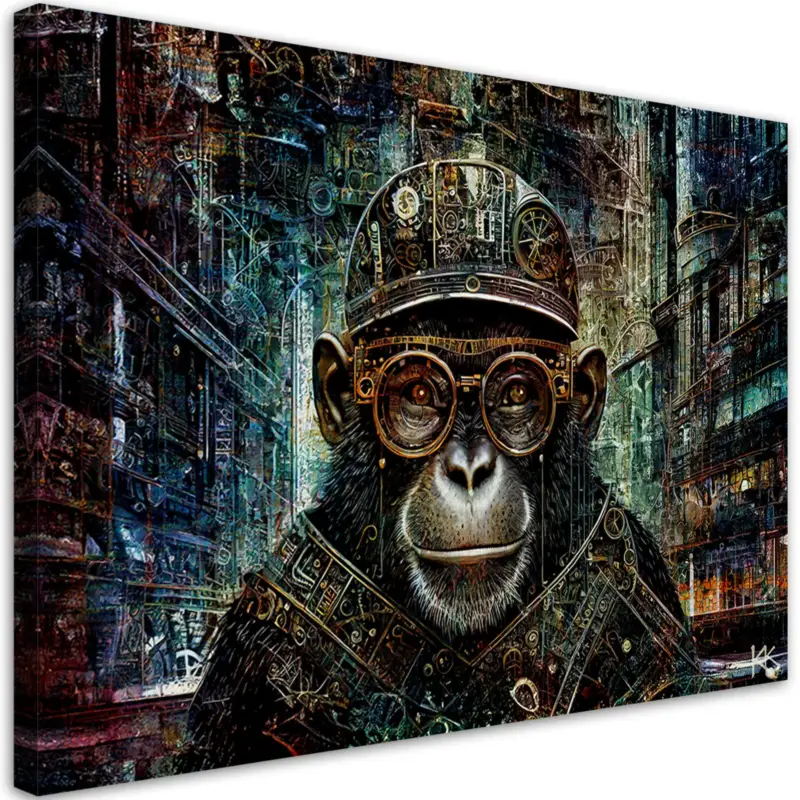 Premium Canvas Poster 'Cyber Simian Sentinel 1'