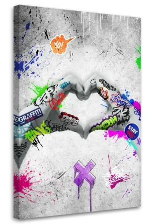Canvas Poster 'Graffiti Heartbeat' Meest Verkocht
