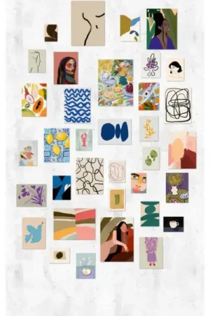 Behang 'Artful Collage' 159x280cm Superprijs