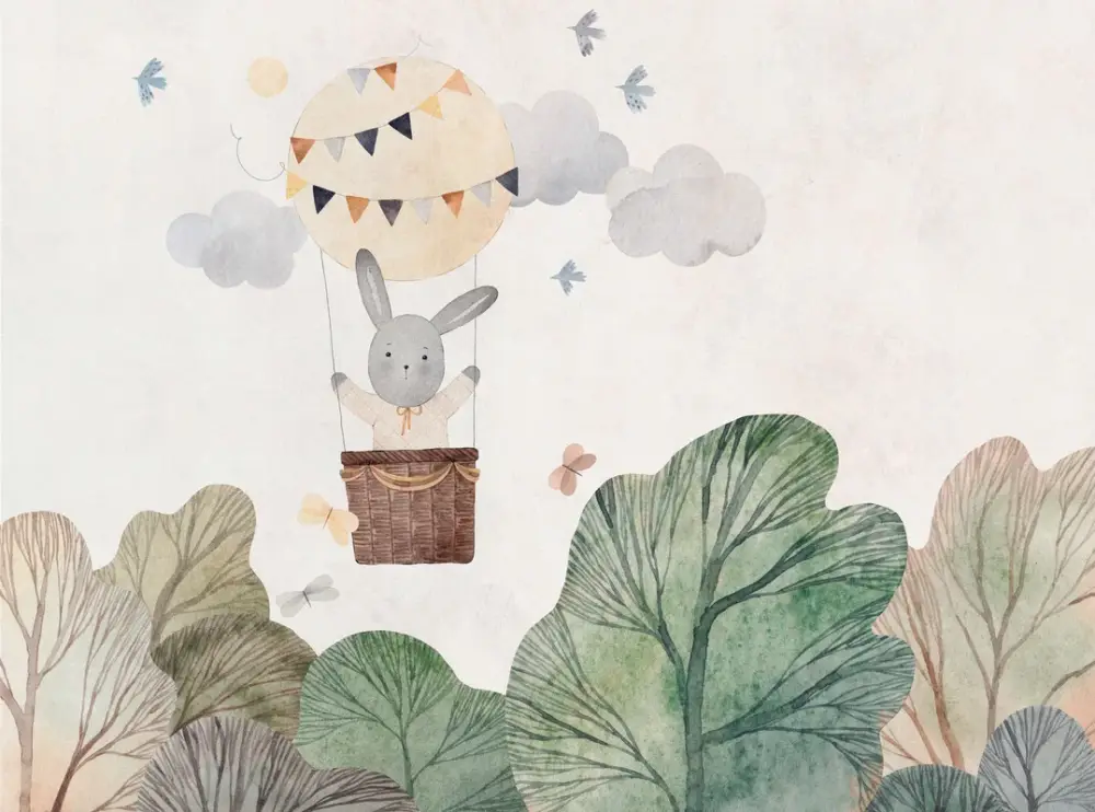 Behang 'Bunny Balloon' 371x280cm Nu Kopen