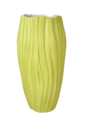 Exclusieve Aanbieding Porseleinen vaas 'Textured Lime' van Goebel 15,5x30x15,5cm