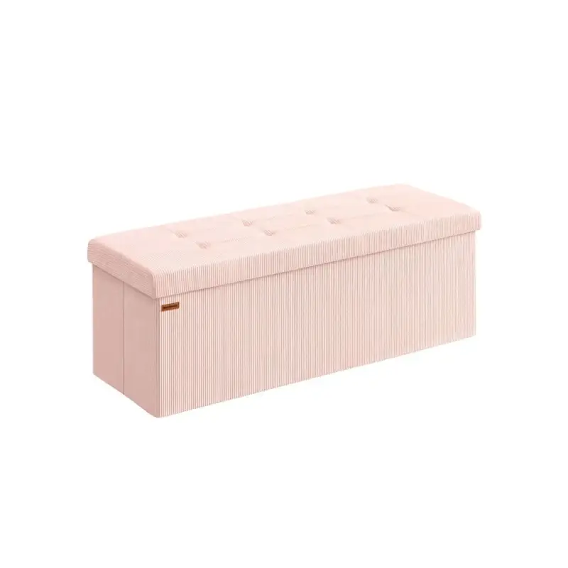Nancy's Mercatale Opbergbank - Bankje met opbergruimte - Roze - Corduroy - ± 110 x 40 x 40 cm Aanbieding