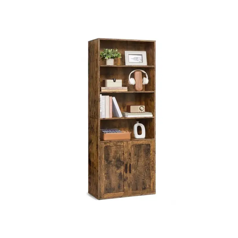 Flitsaanbieding Nancy's Mestre Boekenkast - Opbergkast - Staande Kast - Vintage Bruin - ± 60 x 25 x 175 cm