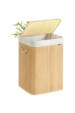 Nancy's Micigliano Wasmand - Wasbox - Uitneembare Waszak - Bamboe - 95 Liter Meest Verkocht