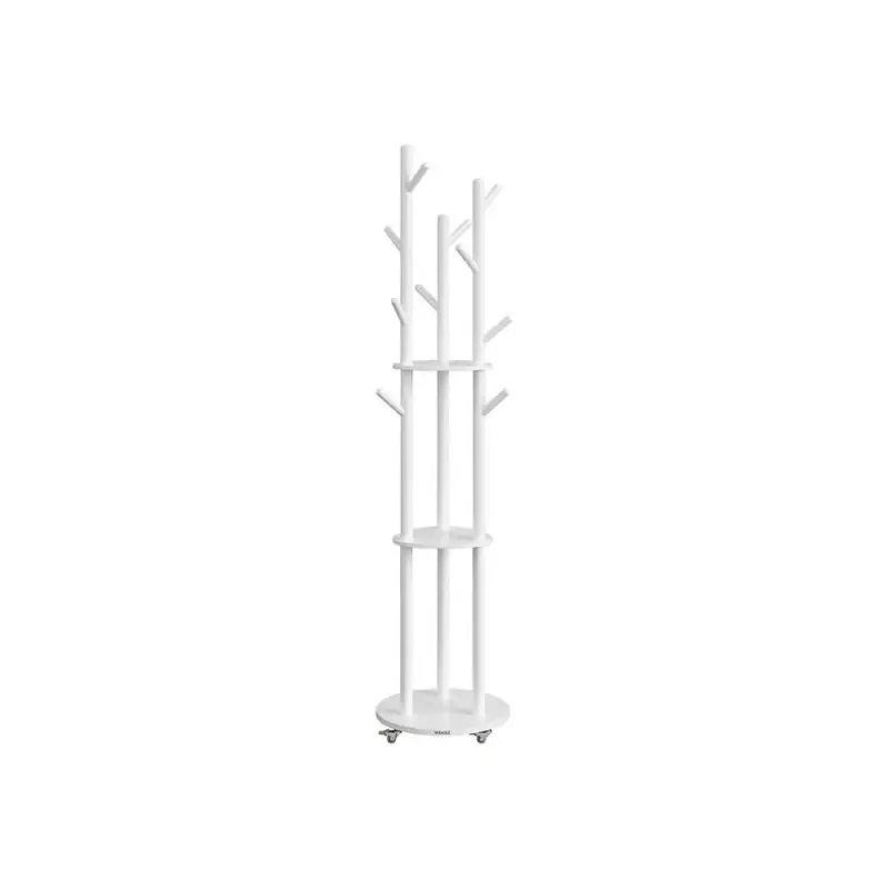 Hoge Kwaliteit Nancy's Moltrasio Staande Kapstok - Garderoberek - Wit - Rubberhout - 175 cm Hoog