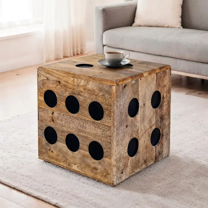 Aanbieding Nancy's Mombarcaro Bijzettafel vierkant - Salontafel - Koffietafel - Massief Mangohout - ± 40 x 40 x 40 cm
