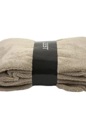 GAEVE Zest Fleece Deken - Plaid - Zachte Teddy Deken - Taupe - 140 x 180 cm Hoge Kwaliteit