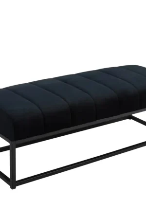 Nancy's Monno Bankje - Zitbankje - Halbankje -Zwart - Fluweel - ± 110 x 40 x 40 cm Uitverkoop