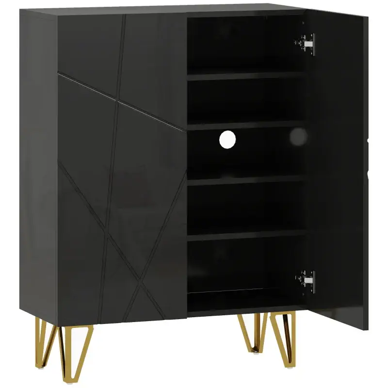 Dagaanbieding Nancy's Montecchio Schoenenkast - Opbergkast voor Schoenen - Schoenenrek - Zwart - ± 70 x 30 x 95 cm
