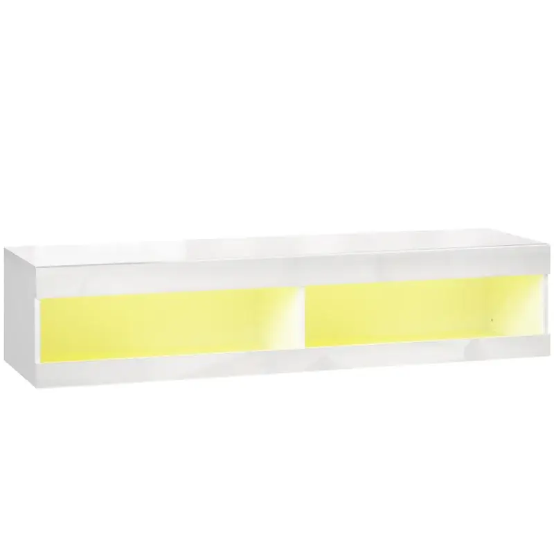 Nancy's Montegallo TV Meubel - TV Kast - Lowboard - LED-Verlichting - Hoogglans Wit - 140 x 40 x 30 cm Goedkoop