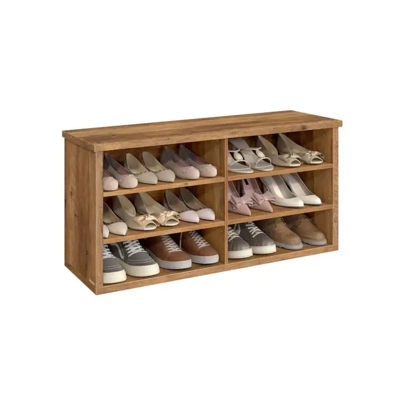 Nancy's Offagna Schoenenkast - Schoenenrek - Opbergkast voor schoenen - Honingbruin - ± 100 x 30 x 50 cm Finale Uitverkoop