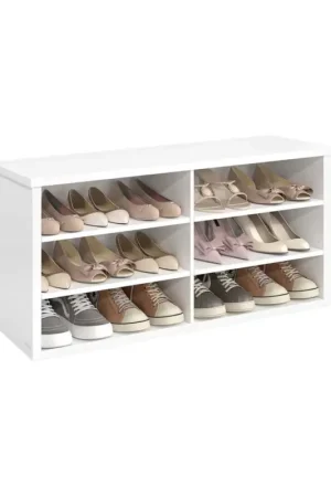 Nancy's Offagna Schoenenkast - Schoenenrek - Opbergkast voor schoenen - Wit - ± 100 x 30 x 50 cm Alleen Vandaag