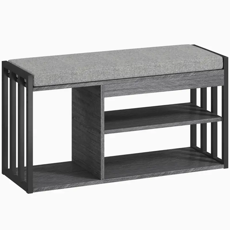 Koopje Nancy's Onore Schoenenbank - Schoenenrek - Opbergbank - Grijs - ± 85 x 30 x 45 cm
