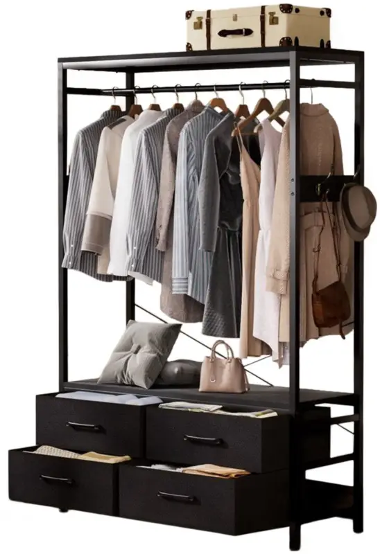 Speciale Aanbieding Casamoda Kledingkast - Wandgarderobe - Opbergkast - Kleerkast - Kapstok - Zwart - 100 x 40 x 180 cm