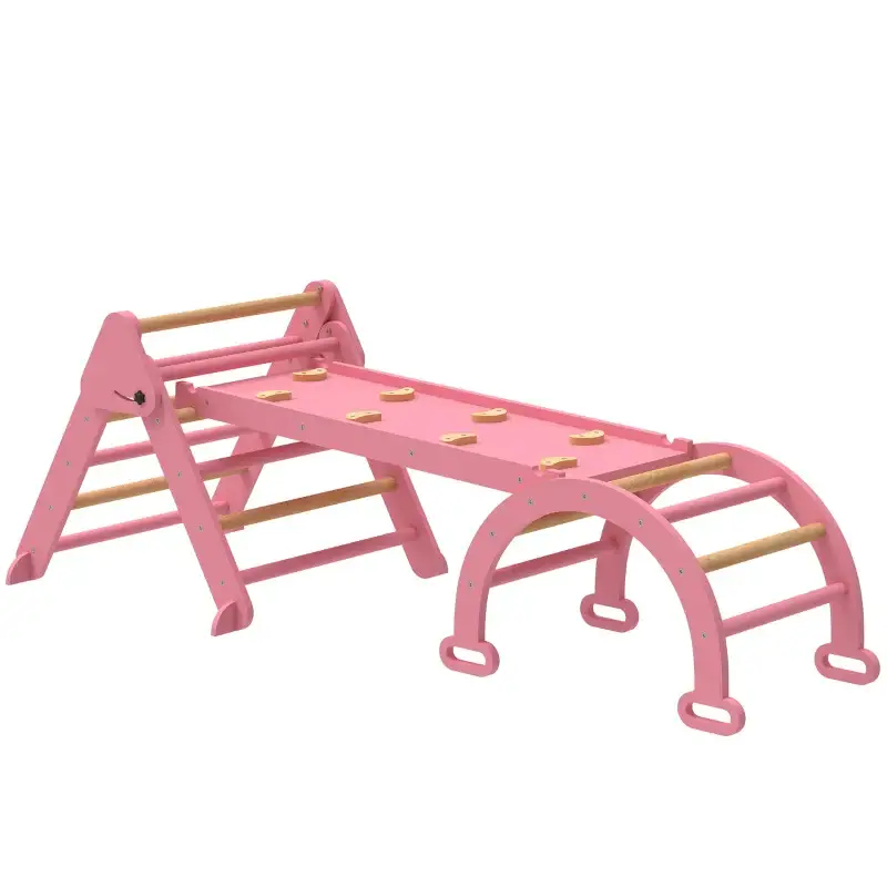 Nancy's Peschiera 7-in-1 Klimrek - Klimspeelgoed - Glijbaan - Wip - Klimwand - Roze Flitsaanbieding