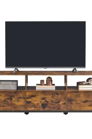 Nancy's Sesto TV-Meubel - TV Kast - Lowboard - Bruin / Zwart - ± 145 x 40 x 50 cm Betaalbaar
